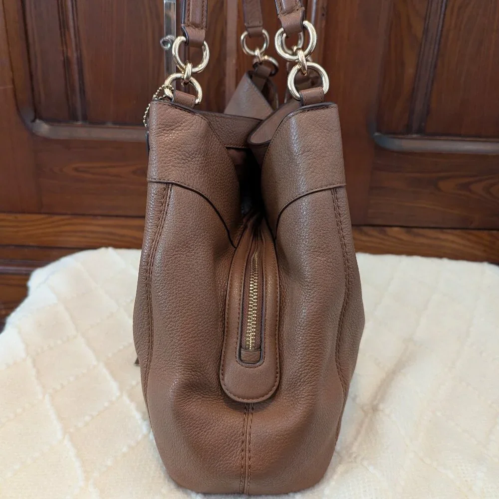 Coach Lexi pebble leather shoulder bag F57545 in mocha - Picture 4 of 15